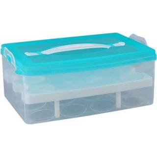 👉 Organizer hemelsblauw active 24 Grid Bilayer Koelkast Ei Opslag Draagbare Opbergdoos Container (Hemelsblauw)