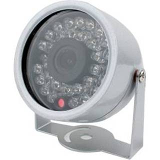 👉 Waterdichte camera zilver active 1/3 CMOS kleur 380TVL 30 LED mini (zilver)
