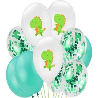 👉 Dinosaurus active Verjaardagsfeestje Latex Pailletten Ballon Feestsfeer Decoratie Set, Stijl: Set