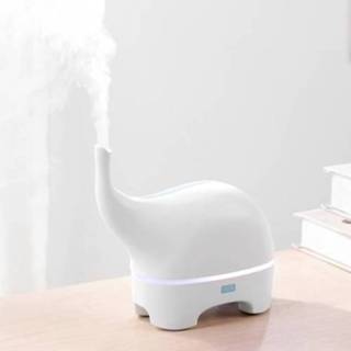 👉 Luchtbevochtiger wit active Mini Elephant Style 2,4 MHz Ultrasound Huishoudelijke Luchtzuivering USB Opladen LED Licht Aromatherapie Luchtreiniger, Afmeting: 165x77,4x155 mm (Wit)