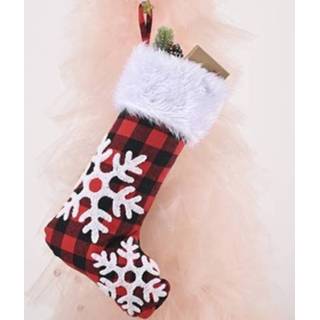 👉 Ornament active 2 STKS Kerst Kerstsok Gift Bag Kerstboom Hanger (Sneeuwvlok)