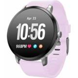 👉 Smartwatch roze siliconen active V11 Real-time hartslag bloeddrukmeter Multisportmodus Ademhalingslicht Smart Watch voor Android IOS-telefoon (roze siliconen)