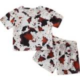 Wit 130 active meisjes Western Style Korte Mouw + Shorts Tweedelig Pak (Kleur: Maat: 130)