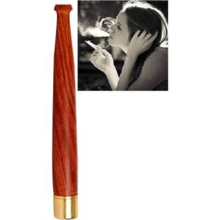 👉 Sigarettenhouder rood hout active vrouwen Dames takje trekstangfilter kan wassen sandelhout lange sigarettenhouder, specificaties: 5 mm fijne rook (rood rozenhout A102)