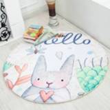 👉 Tapijt active baby's Schattig handgeschilderd dier ronde mat stoel kussen baby kruipen vloermat pad, maat: diameter 70 cm (cartoon konijntje)