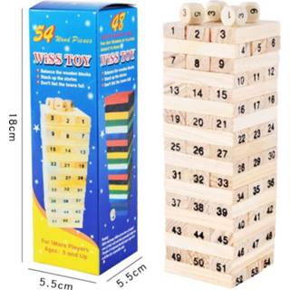 👉 Houten blok hout kinderen Stapelen Tumbling Toren Blokken Educatief Speelgoed Kids Interactie Game Digitale Jenga Bouwstenen 8720225712503