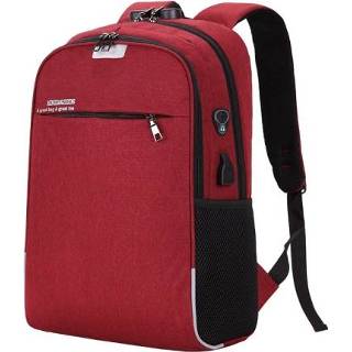 👉 Laptop rugzak rood active Schooltassen Anti-diefstal reisrugzak met USB-oplaadpoort (rood)
