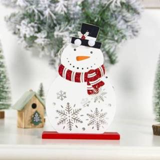 👉 Ornament zwarte hout active 2 stuks kerst geschilderd holle verlichting ornamenten (zwarte hoed sneeuwpop)