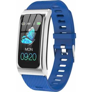 👉 Smartwatch blauw siliconen active AK12 1,14 inch IPS kleurenscherm IP68 waterdicht, horlogeband, ondersteuning oproepherinnering / hartslagbewaking bloeddrukbewaking slaapbewaking menstruatiecyclus intelligent voorspellen (blauw)