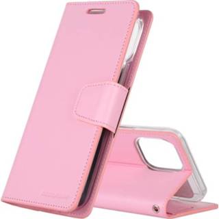👉 Dagboek roze active GOOSPERY SONATA Horizontale lederen flip case met houder&kaartsleuven&portemonnee voor iPhone 12 Pro Max (roze)
