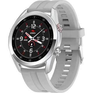 👉 Smartwatch siliconen zilver active L19 1,28 inch kleurenscherm smartwatch, IP68 waterdicht, horlogeband, ondersteuning voor Bluetooth-oproep / hartslagbewaking bloeddrukbewaking bloedzuurstofbewaking slaapbewaking (zilver)