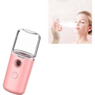 Luchtbevochtiger roze active Facial Hydration Instrument USB Beauty Cold Spray Auto Alcohol Desinfectie Spayer (roze)
