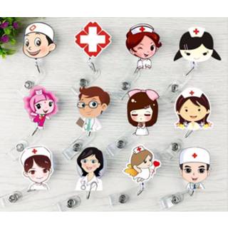👉 Active Angel Pattern Cute Intrekbare Badge Reel Student Nurse ID Name Card
