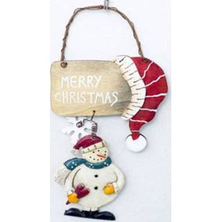 👉 Bord hars houten active 2 STKS Kerst Creatief Geschilderd Huis Hanger Decoratie (Sneeuwpop)