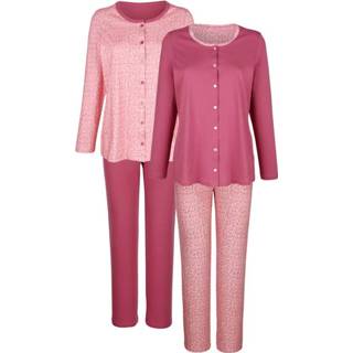 👉 Pyjama blauw katoen vrouwen rood Blue Moon Rozenhout::Zalm 4055706382635