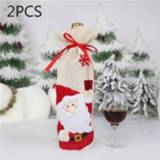 👉 Kerstversiering active 2 STKS CX20216 Kerstman Patroon Wijnfles Zak