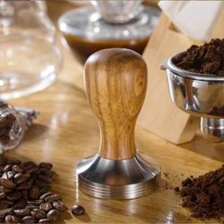 👉 Handvat staal houten active Roestvrij massief Geïntegreerd koffiepoeder, specificatie: 58 mm, kleur: palissander