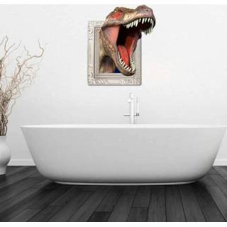 👉 Dinosaurus active 3D badkamer kunst stickers, afmetingen: 69 x 58 0,3 cm