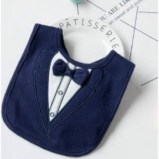 👉 Handdoek active kinderen Stalknecht Speeksel Kind Fake Gentleman Vlinderdas Persoonlijkheid Waterdichte Slabbetje (Navy)