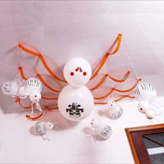 👉 Ballon wit active Halloween Decoratie Giant Spider Balloon Haunted House Bar Feestdecoratie Rekwisieten (Wit)