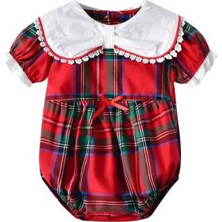 👉 Jumpsuit rood 90 active kinderen geruite Britse stijl (kleur: maat: 90)