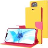 👉 Dagboek geel active Voor iPhone 12 Pro Max GOOSPERY FANCY Cross Pattern Horizontale Flip lederen tas met houder&kaartsleuven&portemonnee (geel)