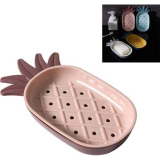 👉 Afvoer roze plastic active 10 STKS Creatieve Ananas Zeepkist Huishoudelijke Wc Dubbele Zeephouder (Roze)