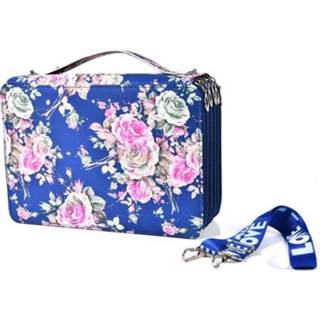👉 Etui blauw active 252 gaten kunstschetspenseel Colorful loodopslag Grote capaciteit draagbaar (blauw)