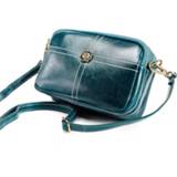 👉 Schoudertas blauw wax active vrouwen 6061 Lady Retro Oil lederen grote capaciteit vierkante tas (blauw)