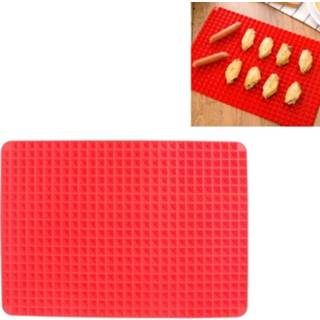 👉 Placemat rood siliconen active 2 STKS Multifunctionele Bbq Pizza Mat Grill Magnetron Bakmat (Rood)