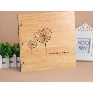 👉 Fotoalbum active 2 STUKS 16 Inch Mahonie DIY Herdenkings Losbladige Creatieve Gift (Paardebloem)
