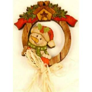 👉 Handvat houten active 2 STKS Kerstmuur Cartoon Lange Boog Decoratieve Hangers (Sneeuwpop)