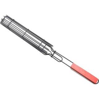 👉 Handvat rood houten active 2 STUKS Hotdog Barbecue Kooi Worst Clip Mesh Rek, Kleur: