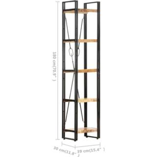 👉 Boekenkast active mannen met 5 schappen 39x30x180 cm massief mangohout 8720286200629