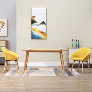 👉 Eetkamerstoel geel stof active Eetkamerstoelen 2 st 8719883596846
