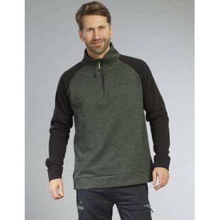 👉 TERRAX WORKWEAR Sweatshirt met Rits, Groen/Zwart, Maat XXL