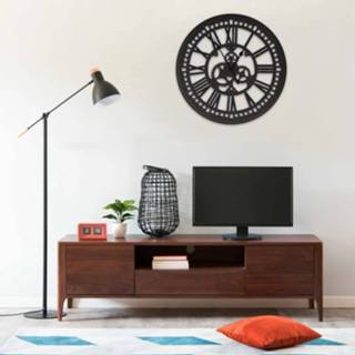 👉 Wandklok 70 cm MDF zwart