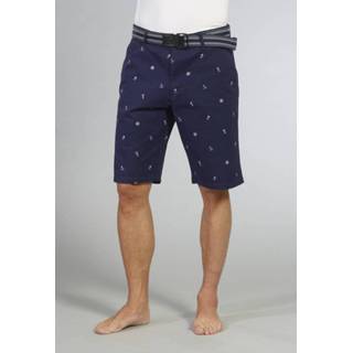 👉 Leitfeuer Bermuda Short, Marineblauw met Print, Maat 3XL