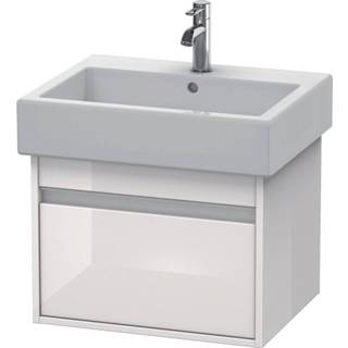 👉 Wastafel onderkast spaanplaat grafiet mat Duravit Ketho Wastafelonderkast 55x44x41cm 1 lade Standaard greep met softclose KT668604949 4021534735899