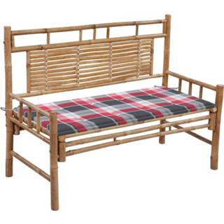 👉 Tuinbank bamboe active met kussen 120 cm 8720286278130