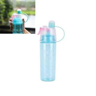 👉 Waterfles blauw active Creatieve Spray Sportfles Draagbaar Met Deksel Zomer Hydratatie Schoonheid Plastic Beker, Maat: 400 ML (Blauw)