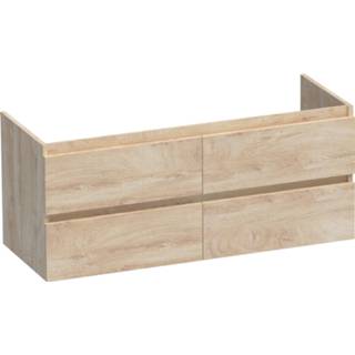 👉 Onderkastje eiken licht MFC hangend solution standaard Sanituba onderkast voor dubbele wastafel met vier lades 120cm sahara 7434215438427