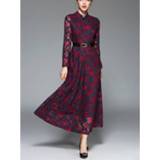👉 Vintagejurk rood l active Vintage jurk kanten (kleur: maat: L)