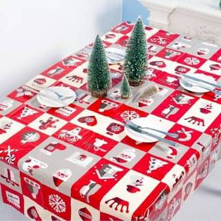 👉 Tafelkleed PVC active 2 STKS Kerst Creative Wegwerp Gedrukt Tafeldecoratie (Vierkante Plaid)