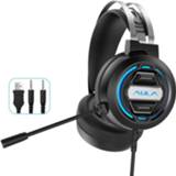 👉 Microfoon active AULA S603 3,5 mm + USB-poort Lichtgewicht gaming-headset met