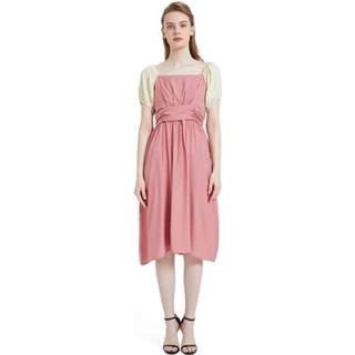 👉 Retro jurk rood XL active One-neck korte mouw taille (kleur: watermeloen maat: XL)