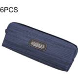 👉 Etui blauw stoffen active 6 STKS Oxford Student draagbare horizontale patroon potloodzak (donkerblauw)