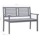 👉 Tuinbank grijs active tweezits 120 cm massief eucalyptushout 8719883811833