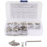 👉 Moer active 190 STKS 304 Roestvrijstalen Schroeven en Moeren M4 Zeskant Inbusbouten Pakkingsleutel Assortiment Set Kit