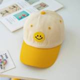 👉 Zonnebrandcreme geel active baby's C0408 Spring Smiley Pattern Baby Pet Zonnebrandcrème Schaduw Baseball Hat, Maat: 48-52cm (Geel)